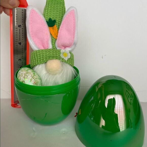 Easter Bunny Gnome Nested  in His Own Egg - Picture 2 of 4